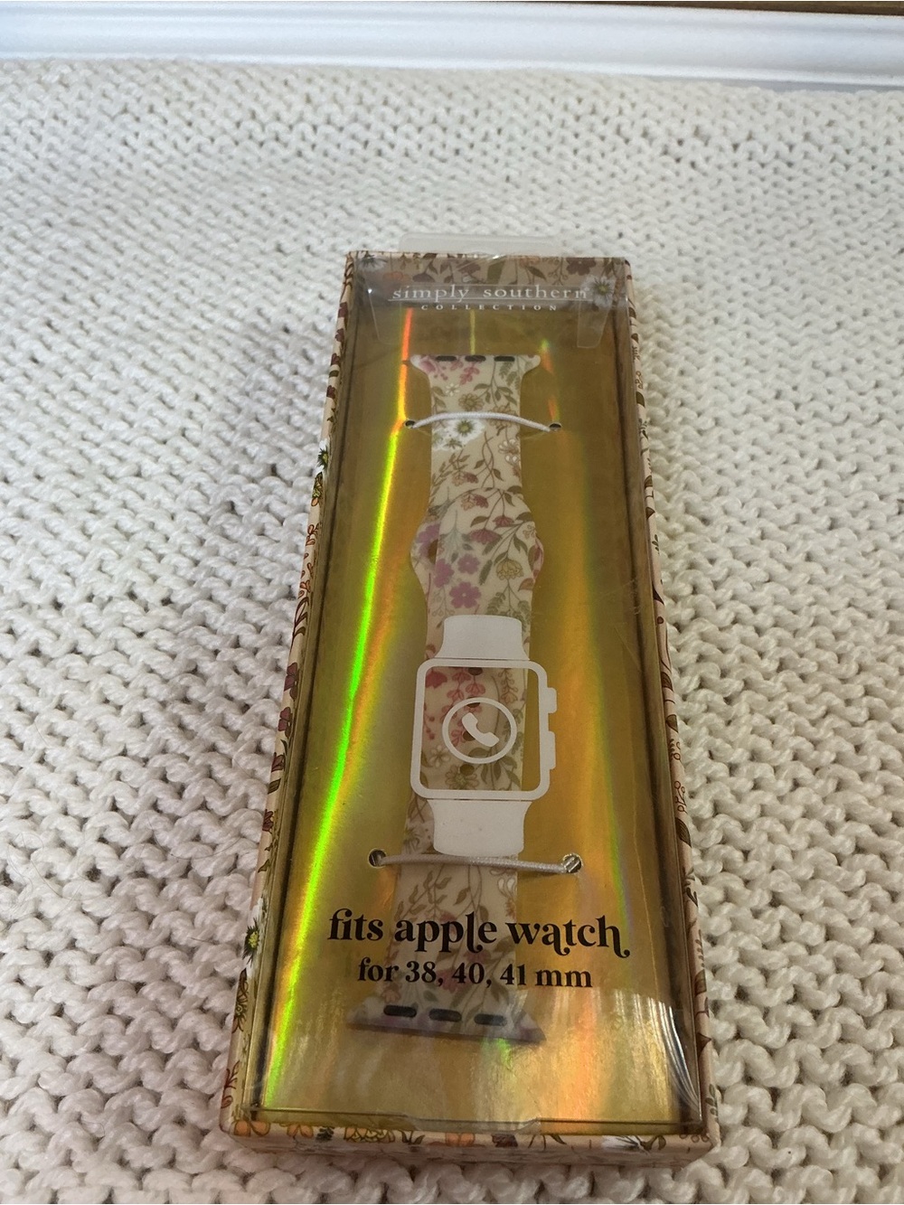 Simply Southern SIZE: SMALL Floral Apple Watch Band - Cream, Pink & Green - Picture 1 of 2